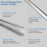 Garage Door Vertical Track Replacement ?C Set of Left and Right for 7 Foot Tall – Garage Door Rails Galvanized Steel Hardware Door Rails for Residential/Light Commercial Side Tracks for 2-inch Rollers