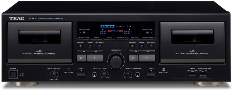 Teac Double Cassette Deck (Black) W-1200-B