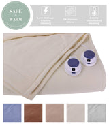SoftHeat by Perfect Fit | Luxury Micro-Fleece Low-Voltage Electric Heated Blanket (King, Natural)